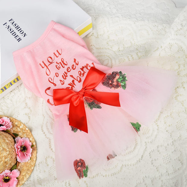 Dog Dress Dog Dresses for Small Dogs Girl Mesh Puppy Dress Summer Dog Clothes Yorkie Chihuahua Teacup Outfits Clothing Apparel Pet Cat Princess Dress Dog Birthday Outfit