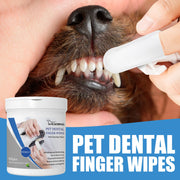 Yegbong 50pcs Pet Teeth Cleaning Finger Wipes Cat Dog Remove Mouth Bad Breath Tartar Tooth Yellow Care Pet Oral Cleanse Wipes