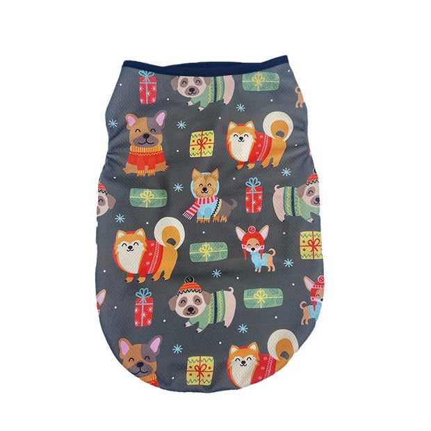 Pet Dog Clothes Summer Cool Vest Medium And Small Dog Teddy Bear Cat Out Breathable Two-leg T-shirt