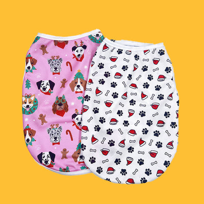 Pet Dog Clothes Summer Cool Vest Medium And Small Dog Teddy Bear Cat Out Breathable Two-leg T-shirt