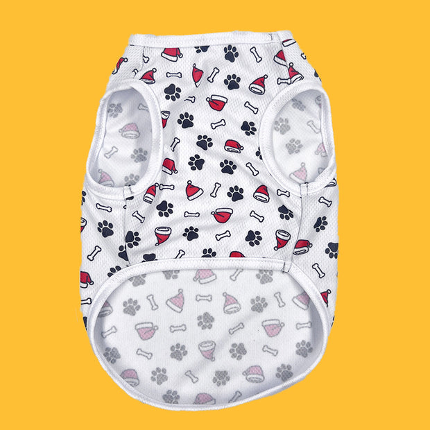 Pet Dog Clothes Summer Cool Vest Medium And Small Dog Teddy Bear Cat Out Breathable Two-leg T-shirt