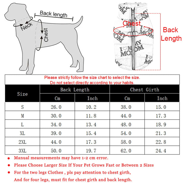 Fashion Pet Dog Clothes For Small Medium Dogs Cats Winter Windproof Puppy Print Jacket Coat Dress Up French Chihuahua Clothing