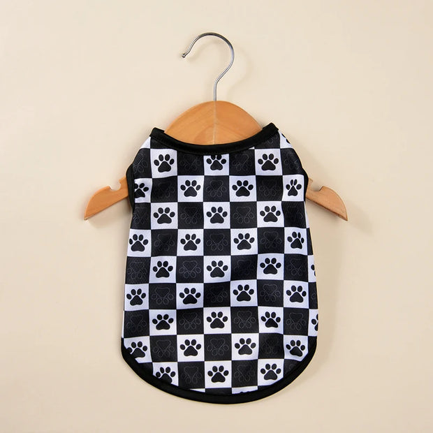 Summer Cat Vest T-shirt Mesh Breathable Paw Print Sphynx Clothes For Small Medium Dog Cats Kitten Puppy Costume Pug Pet Coat