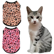 Summer Cat Clothes Leopard Print Dog Vest For Small Cats Dog Mesh Breathable Puppy Kitten T-shirt Outfits Schnauzer Pet Clothing