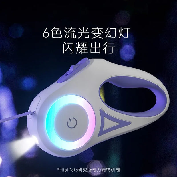 3m/5m Retractable Dog Leash With LED Light Durable Leash For All Canine Walking Auto Touch Light With Light Auto Retractable