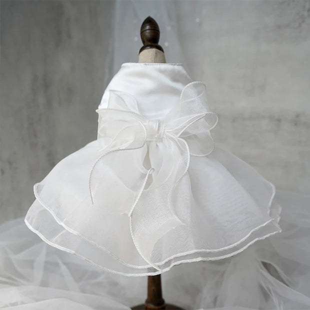 Luxury Dog Clothes Wedding Dress Prom Party Princess Dresses for Small Dogs Puppy Cat Costume White Pet Supplies New
