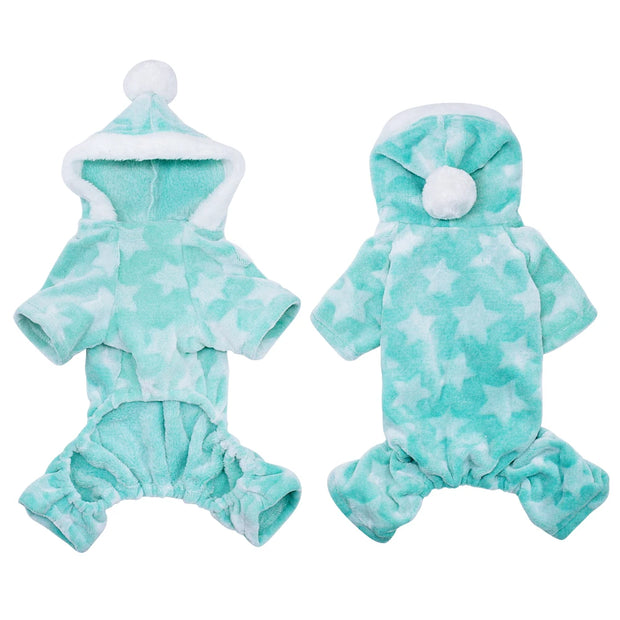 Soft Dog Clothes Fleece Puppy Chihuahua Clothing Winter Cat Coat Jumpsuit Dog Costume Hooded Pajamas For Small Medium Dogs Cats