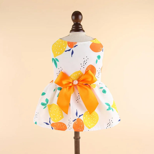 Summer Pet Cat Puppy Princess Dress Pet Clothes Striped Plaid Dresses with Bow Cats Kitten Rabbit Sphynx Clothing Pet Supplies