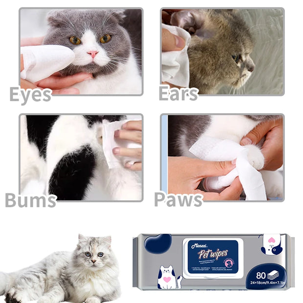 Extra Thick Pet Cleaning Wipes 200 Sheets – Septic-Safe & pH Balanced for Sensitive Skin