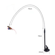Cat Toys Simulated Bird  Feather Cat Teasing Stick Epoxy Sucker Steel Wire Long Rod  Cat Self Hi No Harmful Ingredients