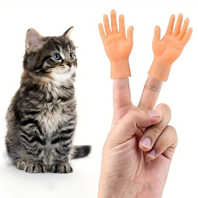 Cat fun toy Small gloves Cat finger Sleeve mini hand model silicone small gloves Cat massage tools Pet cat toy Halloween gift