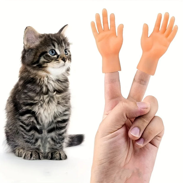 Cat fun toy Small gloves Cat finger Sleeve mini hand model silicone small gloves Cat massage tools Pet cat toy Halloween gift