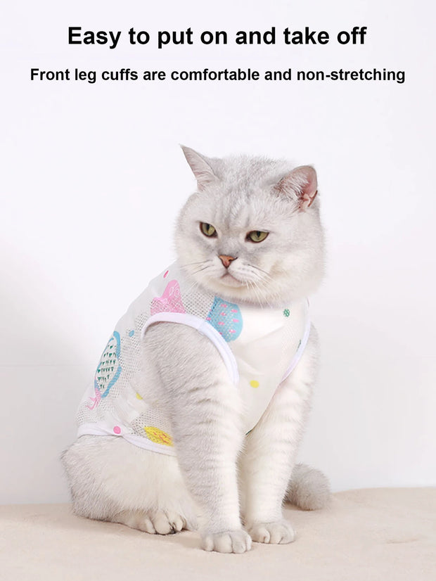 Summer Pet Breathable Vest Dog Cat Clothes Cute Patterns Dogs Cats Vest For Small And Medium Cats&Dogs Outdoor T-shirt Clothing
