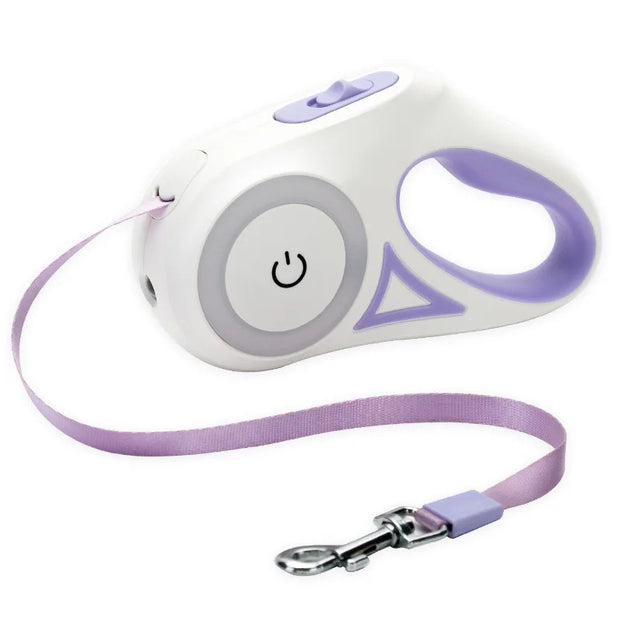3m/5m Retractable Dog Leash With LED Light Durable Leash For All Canine Walking Auto Touch Light With Light Auto Retractable