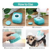 Pet Dog Bath Massage Brush Comb Bathroom Shower Grooming Shampoo Dispenser Cleaning Gloves Multibrush for Dogs Cats Accessories