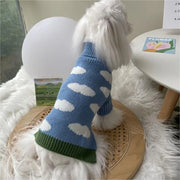 New Puppy Clothes Beautiful Cloud Sweater Autumn/Winter Pet clothing Teddy Warm Clothes Fashion knit Two-legged Clothes