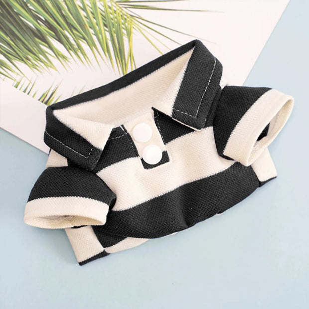 Summer Polo Shirt for Dogs Puppy Clothes Bichon Frise Chihuahua Stripe Dog Sweatshirt Cat Cooling Vest for Small Medium Dogs