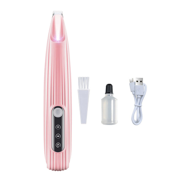 Rechargeable Pet Paw Trimmer with LED Light, Fully Waterproof Dogs Cats Hair Trimmer, Dog Clippers for Grooming