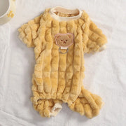 Cute Warm Pet Clothes for Dogs Cats Fleece Jumpsuit Dog Pajamas Autumn Winter Cat Clothing for Small Dog Chihuahua Yorkie Outfit