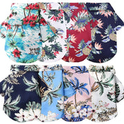 Summer Spring Pet Dog Clothes Hawaiian Style Leaf Printed Beach Shirts For Puppy Small Cat Dog Chihuahua Costume Pet Clothing
