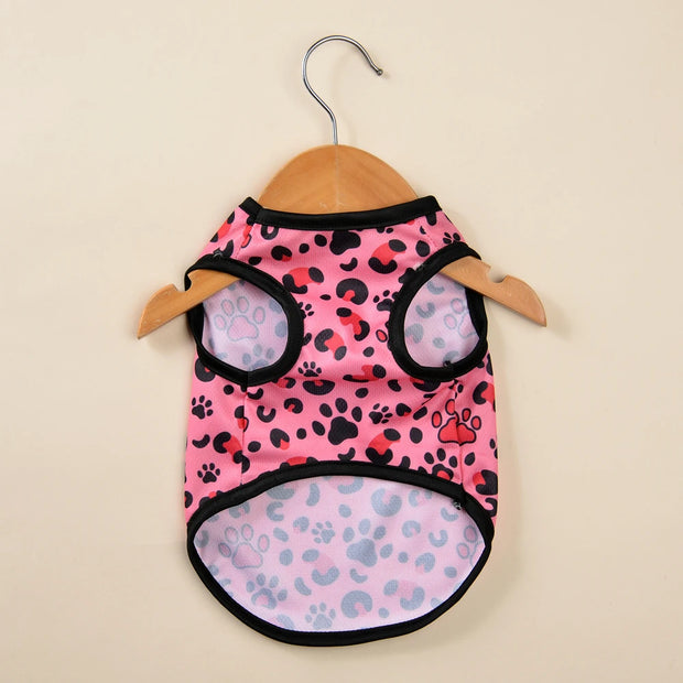 Summer Cat Vest Clothes Fashion Leopard Print Cool Breathable Mesh Costume For Small Medium Dogs Cats Kitten Coat Pug Clothing