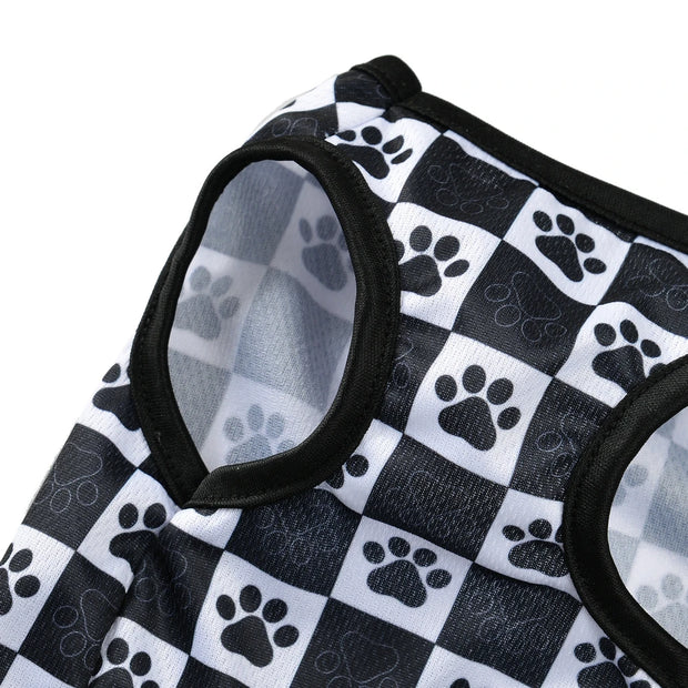 Summer Cat Vest T-shirt Mesh Breathable Paw Print Sphynx Clothes For Small Medium Dog Cats Kitten Puppy Costume Pug Pet Coat