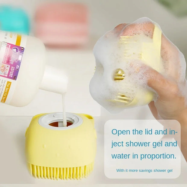 Pet Dog Shampoo Brush 2.7oz/80ml Cat Massage Comb Grooming Scrubber Brush for Bathing Short Hair Soft Silicone Rubber Brushes