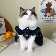 Cat Clothes Gingham Summer Princess Dress For Persian Cat Siamese Kitten Platinum Gradual Layer Skirt Dress Cute Cat Outfit