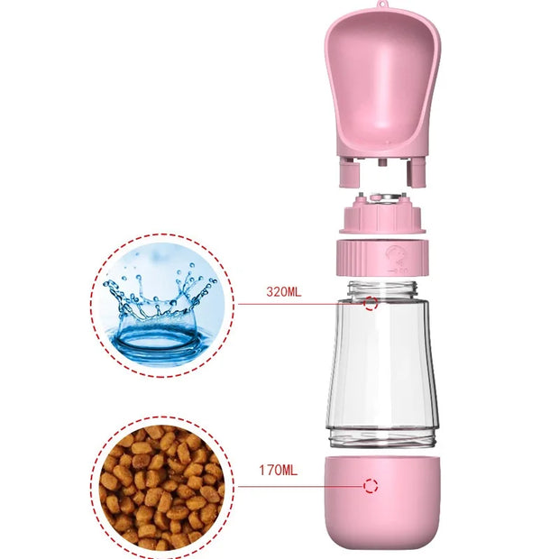 2 In 1 Portable Dog Water Bottle Dispenser For Small Big Dogs Cat Puppy Outdoor Travel Walking Drinking Feeder Bowl Pet Supplies