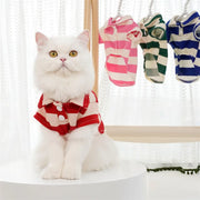Summer Polo Shirt for Dogs Puppy Clothes Bichon Frise Chihuahua Stripe Dog Sweatshirt Cat Cooling Vest for Small Medium Dogs
