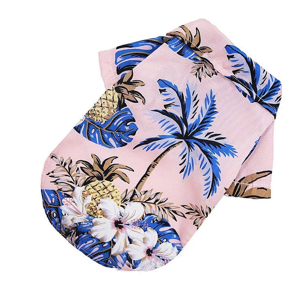 Summer Spring Pet Dog Clothes Hawaiian Style Leaf Printed Beach Shirts For Puppy Small Cat Dog Chihuahua Costume Pet Clothing