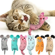 Cute Cat Toys Funny Interactive Plush Cat Toy Mini Teeth Grinding Catnip Toys Kitten Chewing Squeaky Toy Pets Accessories