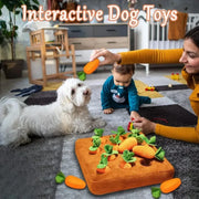 Carrot Snuffle Mat Dogs Cats Puzzle Toy with 12 Carrots Small Medium Large Interactive Pet Stress Relief Dogs Chew Toys Plush