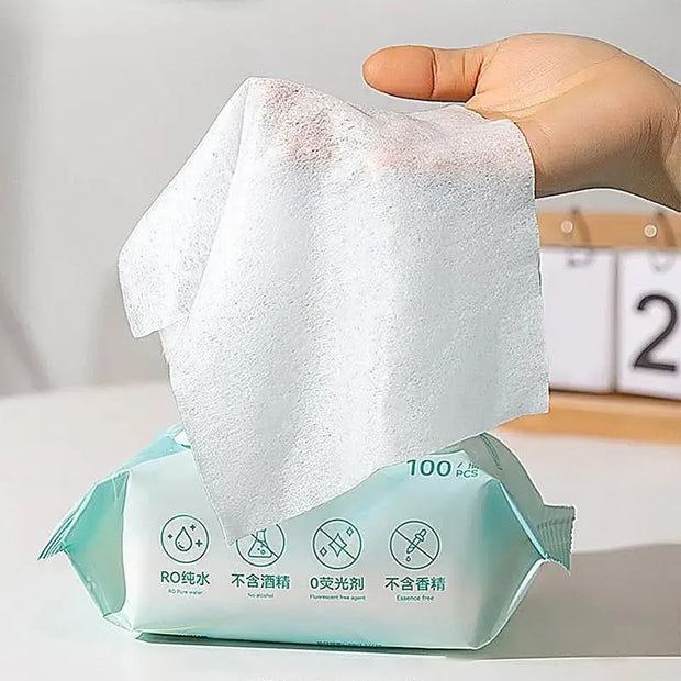 100 Sheets Pet Wipes Cat Dog Deodorant Moisturizing Cleaning Tear Stains Decomposition Odor Pure Water Safe Gentle Pet Supplies