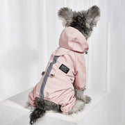 Pet dog clothing, rainproof, breathable and reflective clothes, dog four-legged raincoat, cat and dog supplies french bulldog