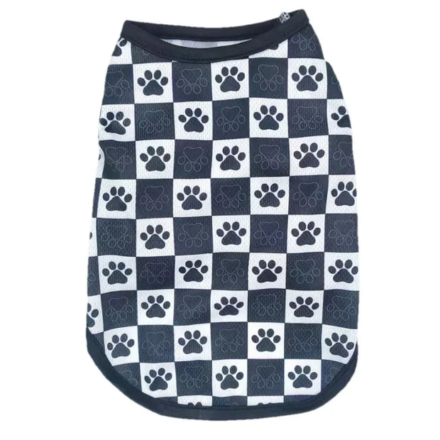 Summer Cat Vest T-shirt Mesh Breathable Paw Print Sphynx Clothes For Small Medium Dog Cats Kitten Puppy Costume Pug Pet Coat