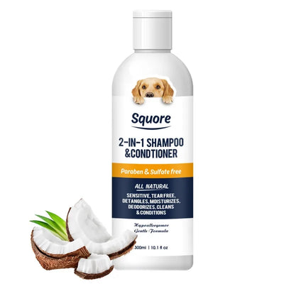 300ml Puppy Shampoo Conditioner for Dogs Cats Natural Moisturizing Formula with PH Balance Gentle Hypoallergenic Bath Foam