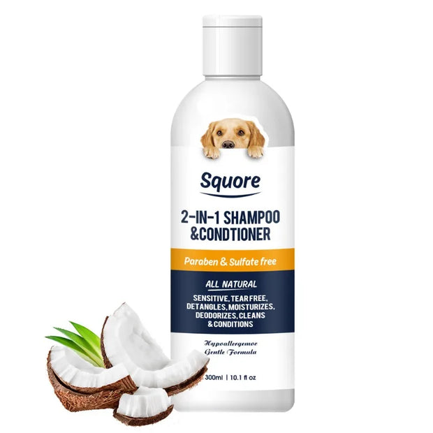 300ml Puppy Shampoo Conditioner for Dogs Cats Natural Moisturizing Formula with PH Balance Gentle Hypoallergenic Bath Foam