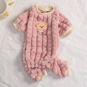Cute Warm Pet Clothes for Dogs Cats Fleece Jumpsuit Dog Pajamas Autumn Winter Cat Clothing for Small Dog Chihuahua Yorkie Outfit