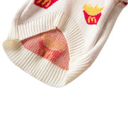 Soft Cotton Sweater for Pets, Small Dog Clothing, Cute French Fries Printed, High Quality Design Jacket for Cats and Animals