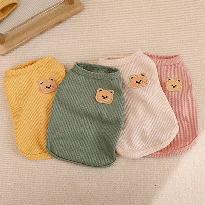 Anti Shedding Cat Clothes Summer Dog Vest Ultra Soft Thin Pet Shirts for Teddy Puppy Blue Kittens Sleeveless Puppy Apparel