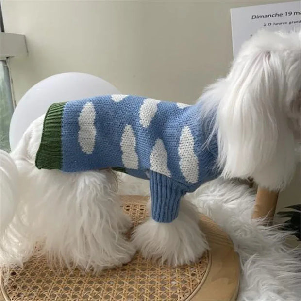 New Puppy Clothes Beautiful Cloud Sweater Autumn/Winter Pet clothing Teddy Warm Clothes Fashion knit Two-legged Clothes