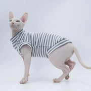 Cute Cat Clothes Summer Sphinx Striped Bottoming Shirt Kittens Vest For Sphynx Cat Breathable Pet Clothing DovenRex Costume