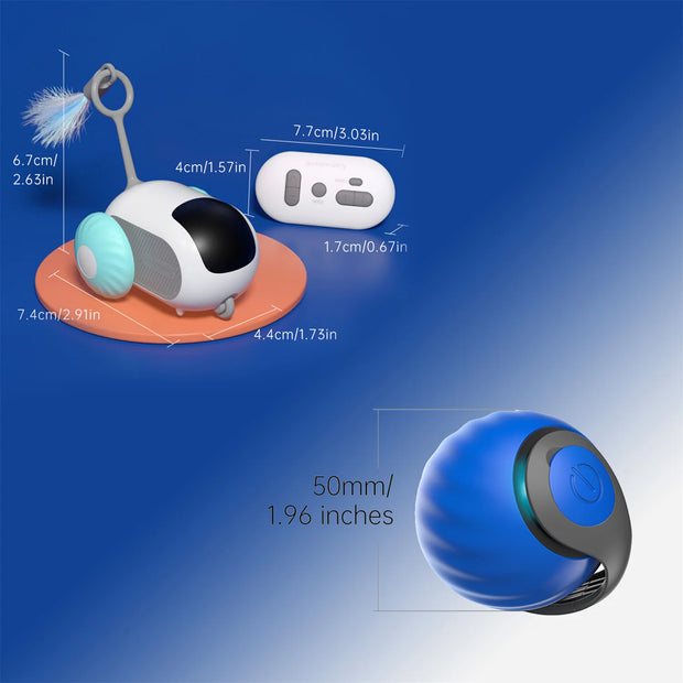 Whisker Wonders: 2-in-1 Smart Cat Toy Set