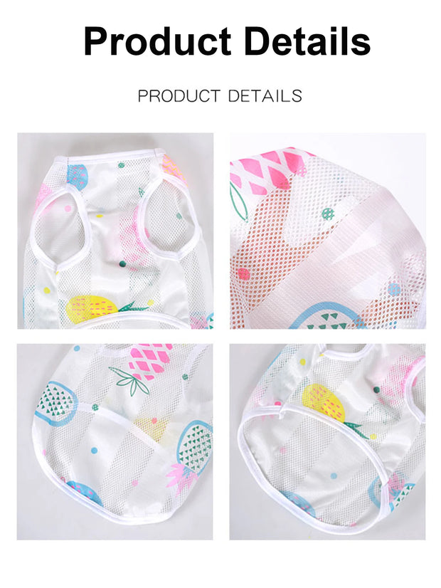 Summer Pet Breathable Vest Dog Cat Clothes Cute Patterns Dogs Cats Vest For Small And Medium Cats&Dogs Outdoor T-shirt Clothing