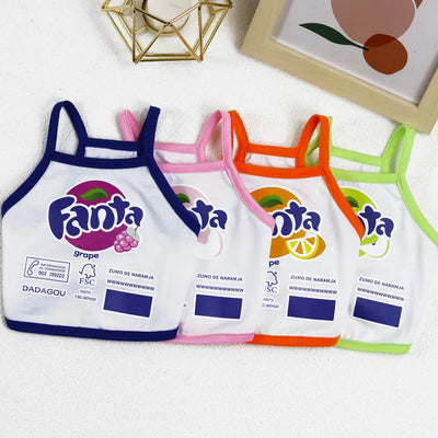 New Pet Clothing Thin Dog Clothes Soda Short Dog Camisole Ketong Grape Lemon Orange Print Pet Cat Clothing Puppy Clothes