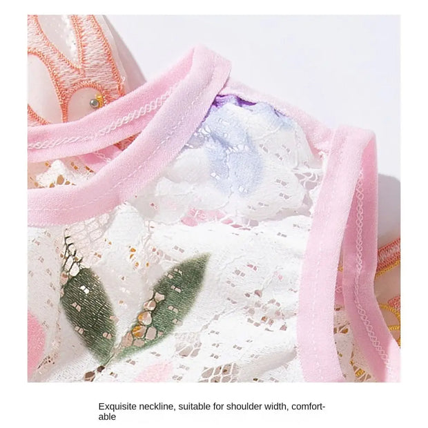 New Rainbow Butterfly Cat Princess Dress Fantasy Butterfly Dog Mesh Dresses Sweet Pet Dress Summer Pet Cat Puppy Clothes