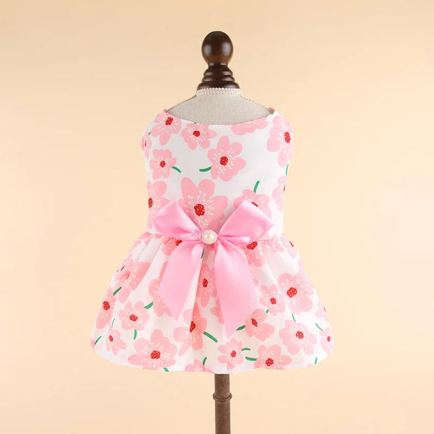 Summer Pet Cat Puppy Princess Dress Pet Clothes Striped Plaid Dresses with Bow Cats Kitten Rabbit Sphynx Clothing Pet Supplies
