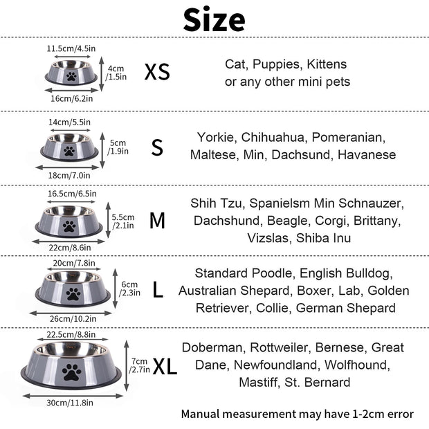 Stainless Steel Pet Food Bowl – Durable, Non-Slip Feeding Dish for Dogs & Cats