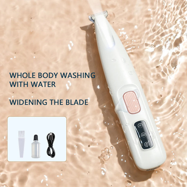 Rechargeable Pet Paw Trimmer with LED Light, Fully Waterproof Dogs Cats Hair Trimmer, Dog Clippers for Grooming